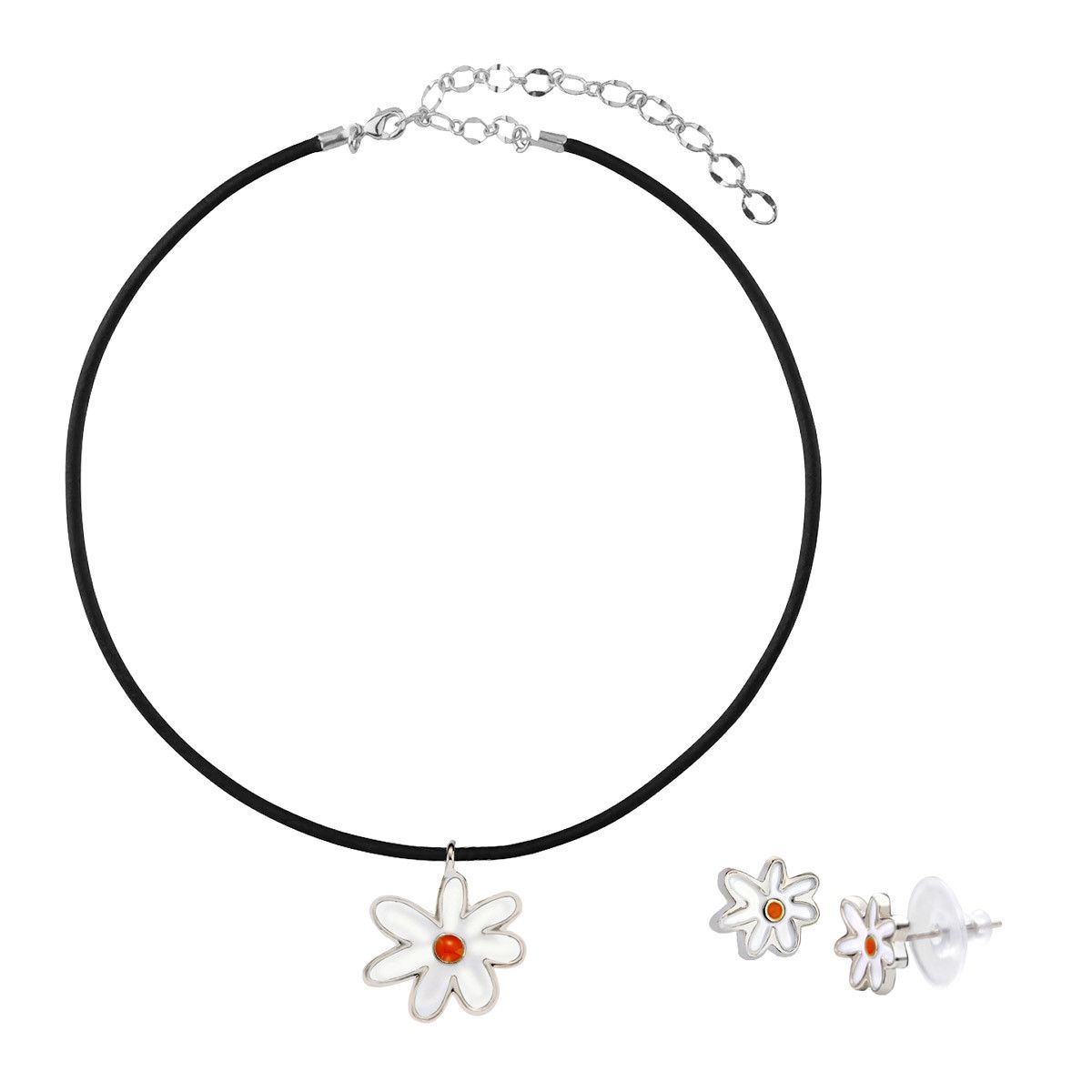 DAISY EARRINGS AND NECKLACE