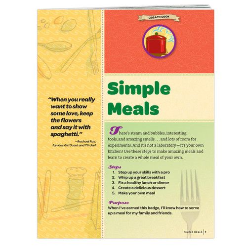Junior Simple Meals Badge Requirement Pamphlet