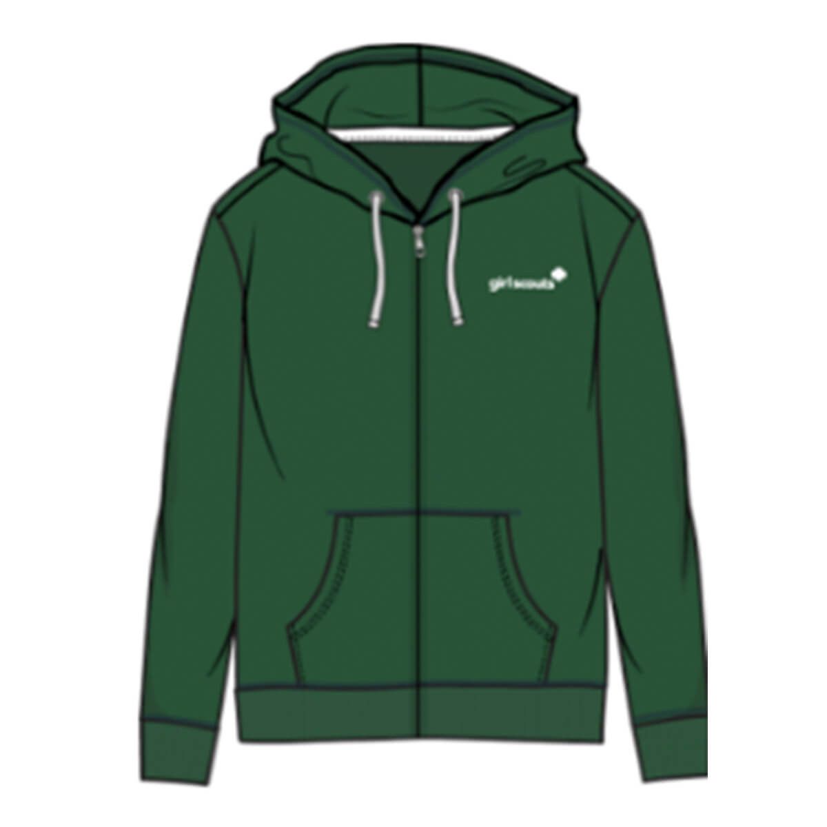 Green Zip-Up Hoodie – Adult, Size: XS