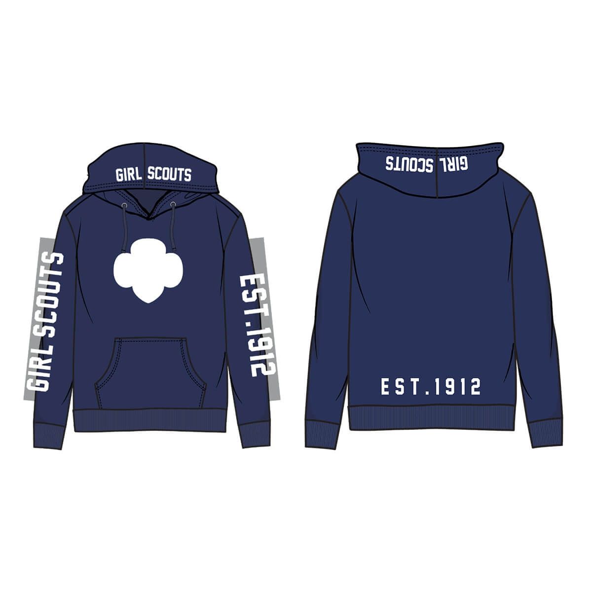 Est. 1912 Trefoil Hoodie Sweatshirt - Adult, Size: XS