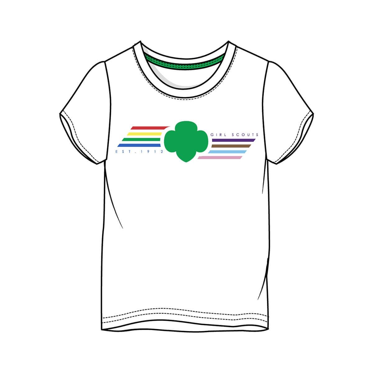 Trefoil Rainbow T-Shirt - Girl's, Size: XS