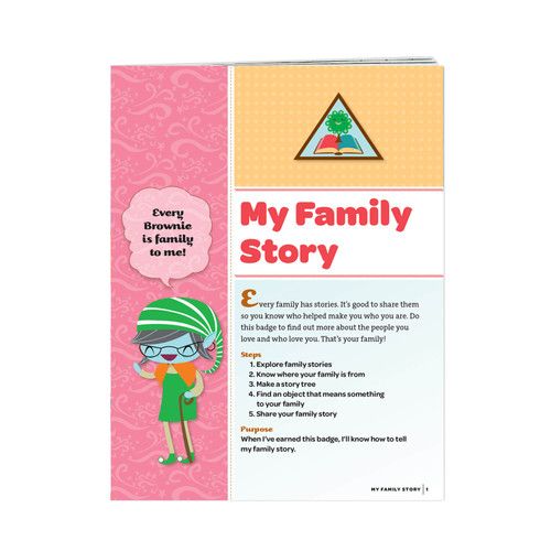 BROWNIE MY FAMILY STORY BADGE REQUIREMENTS pamphlet