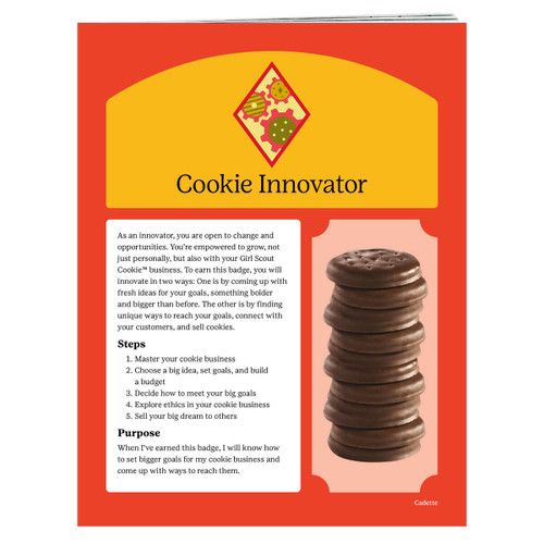 CADETTE COOKIE INNOVATOR BADGE REQUIREMENTS pamphlet
