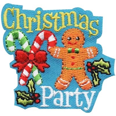 Christmas Party fun patch candy cane ginger bread man