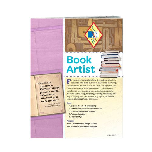 CADETTE BOOK ARTIST BADGE REQUIREMENTS pamphlet