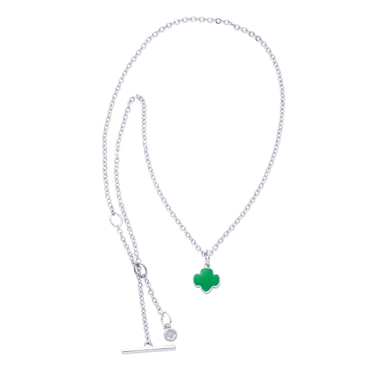 GS CHARMING -  ADD-CHARMS SILVER NECKLACE WITH TREFOIL