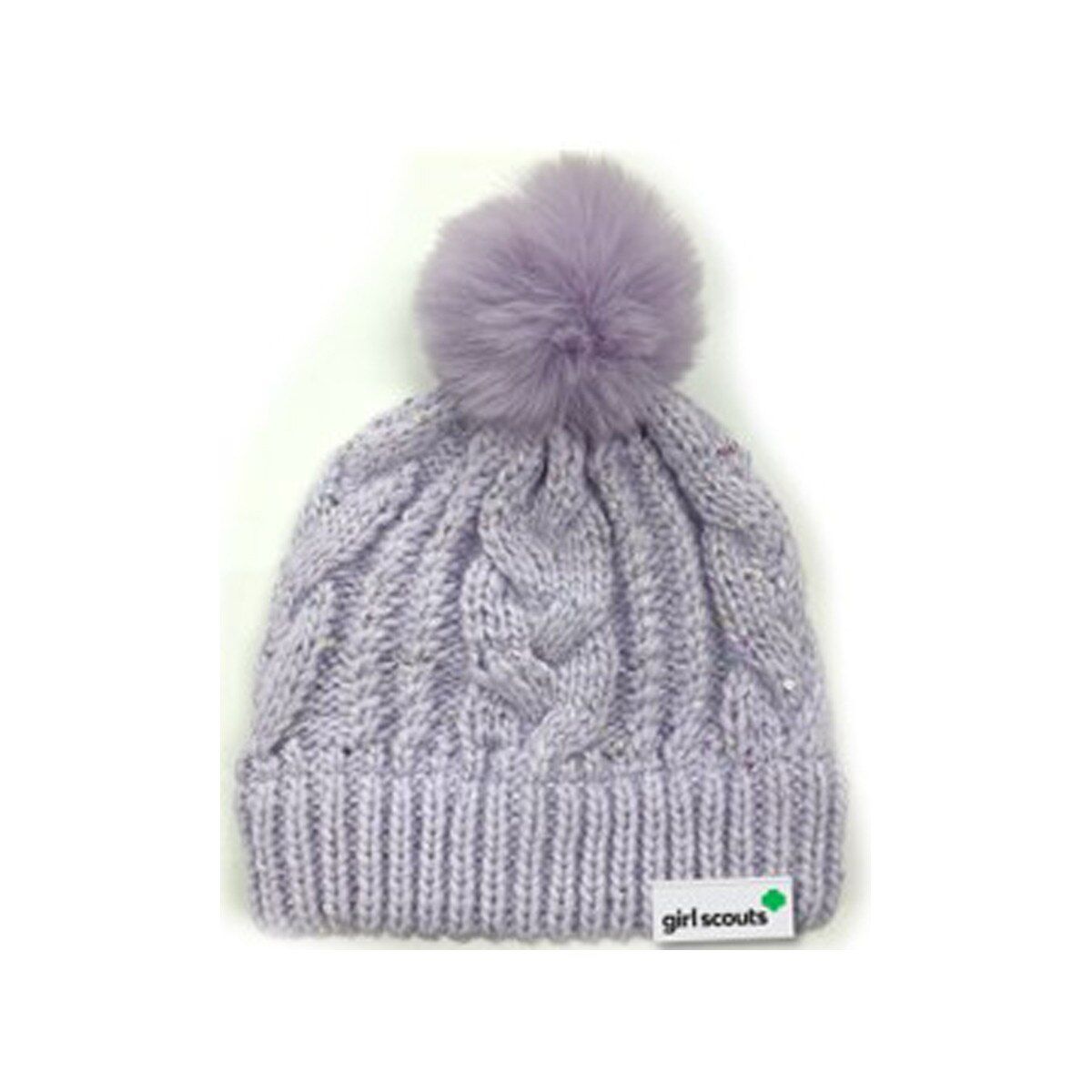 Sparkly Purple Pom Hat - Girls