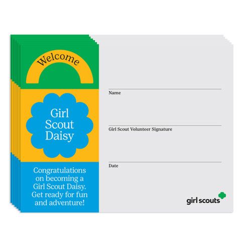 GIRL SCOUT DAISY CERTIFICATE, Color Block -  PKG. OF 12 single