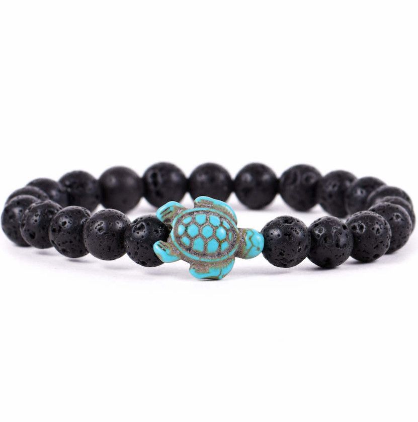 Sea Turtle Lava Stone- Fahlo Bracelet
