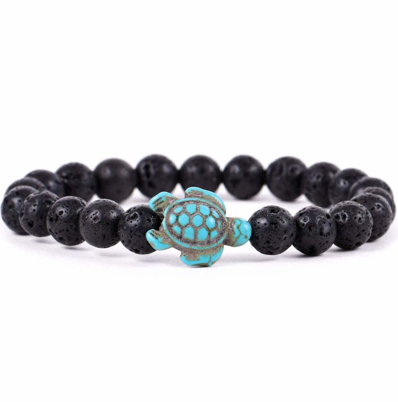 Sea Turtle Lava Stone- Fahlo Bracelet