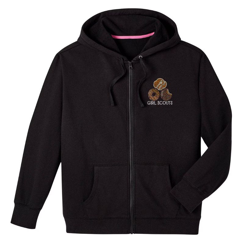 Rhinestone Cookie Zip-Up Hoodie - Women's
