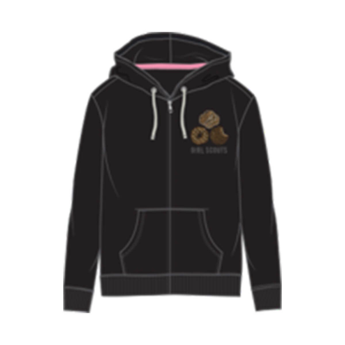 Rhinestone Cookie Zip-Up Hoodie - Women's, Size: XS
