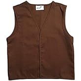 BR Vest P/C Twill Brown Girl's Size PL