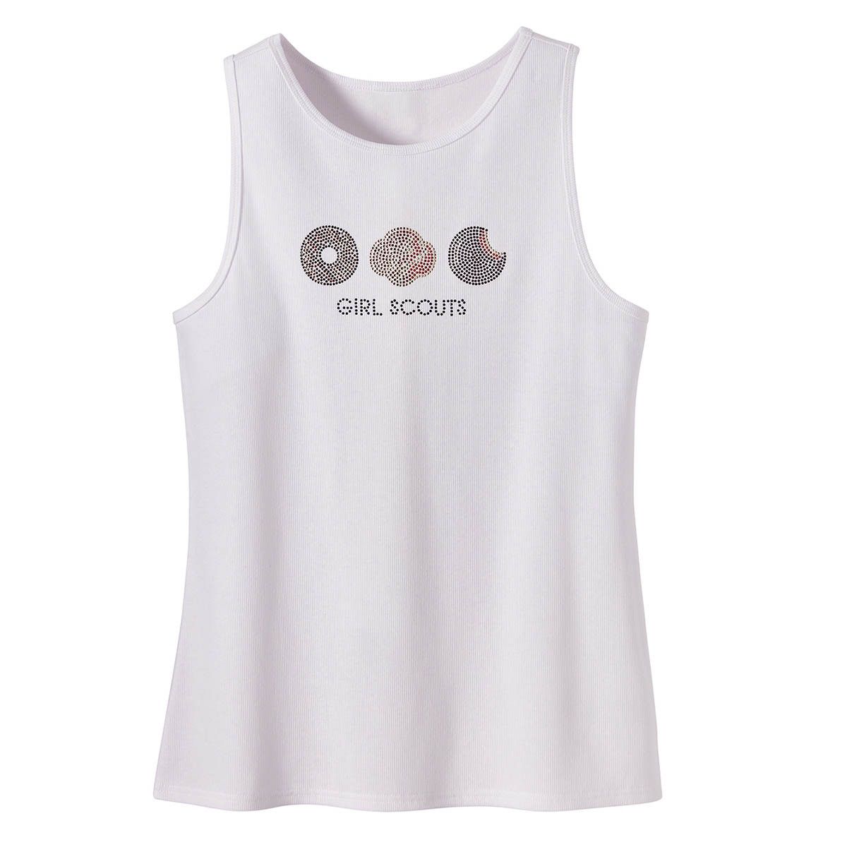 Rhinestone Cookie Tank Top White - Women's, Size: XS