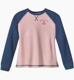 Girls LS Waffle Baseball TShirt SM
