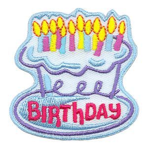 BIRTHDAY CAKE FUN PATCH white