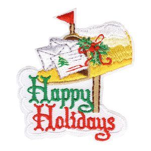 HAPPY HOLIDAYS FUN PATCH mailbox