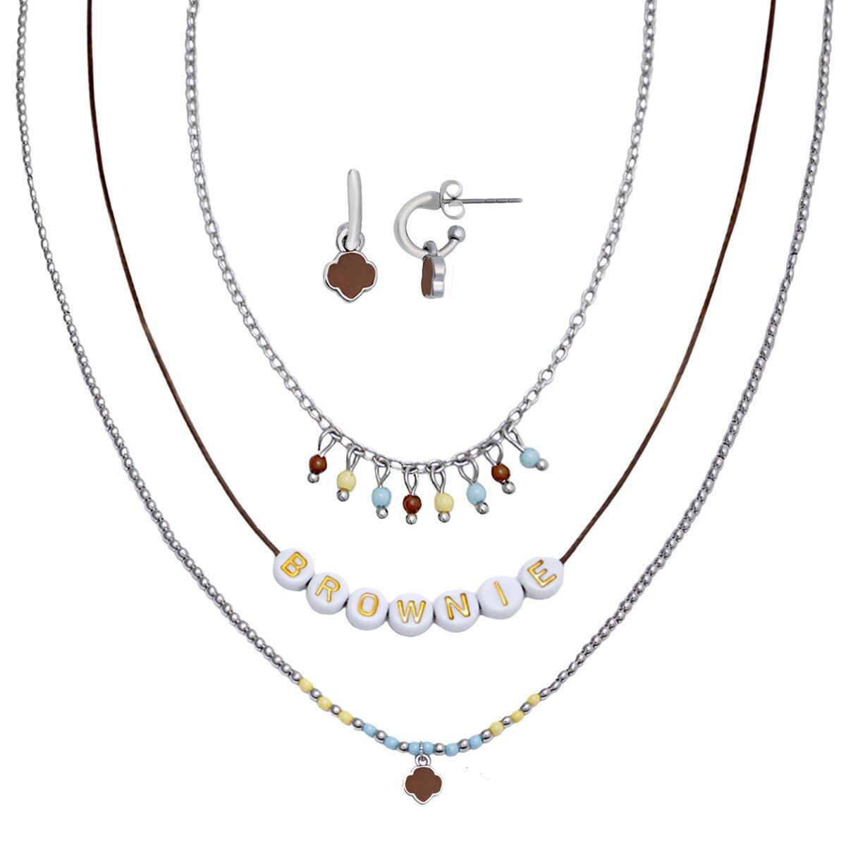 BROWNIE NECKLACE AND EARRINGS SET