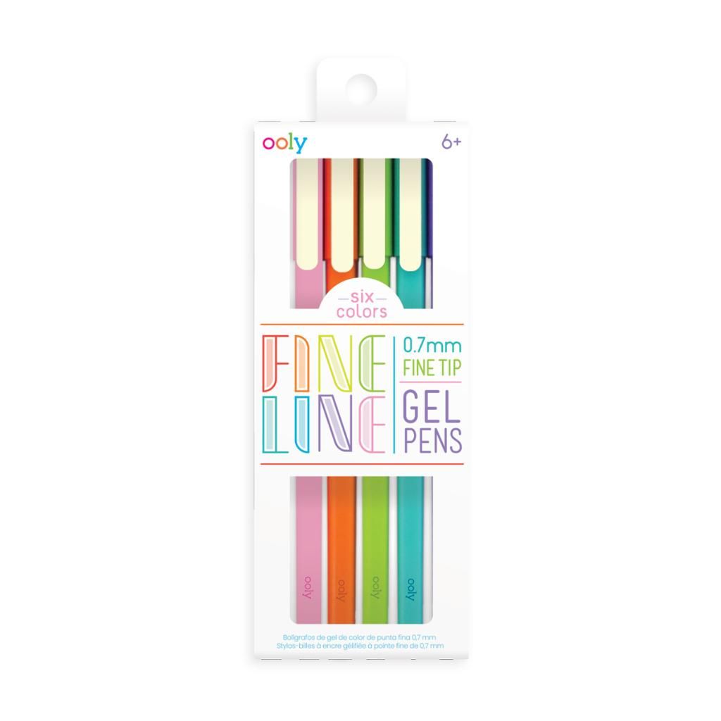 Fine Line Colored Gel Pens - Set of 6