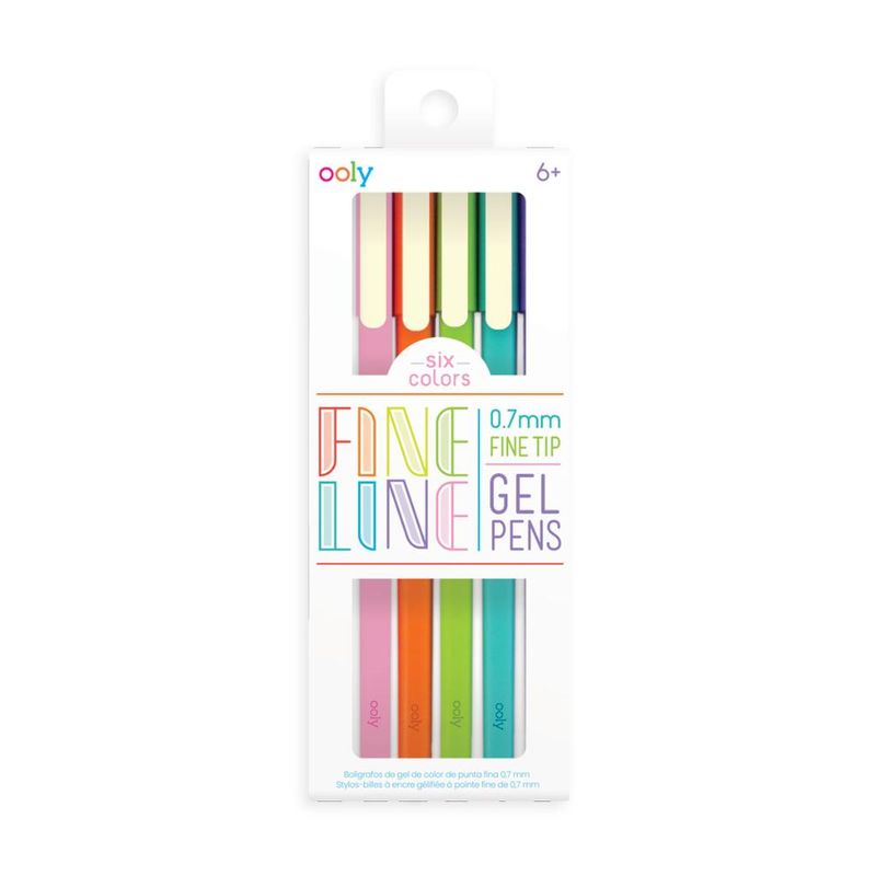 Fine Line Colored Gel Pens - Set of 6