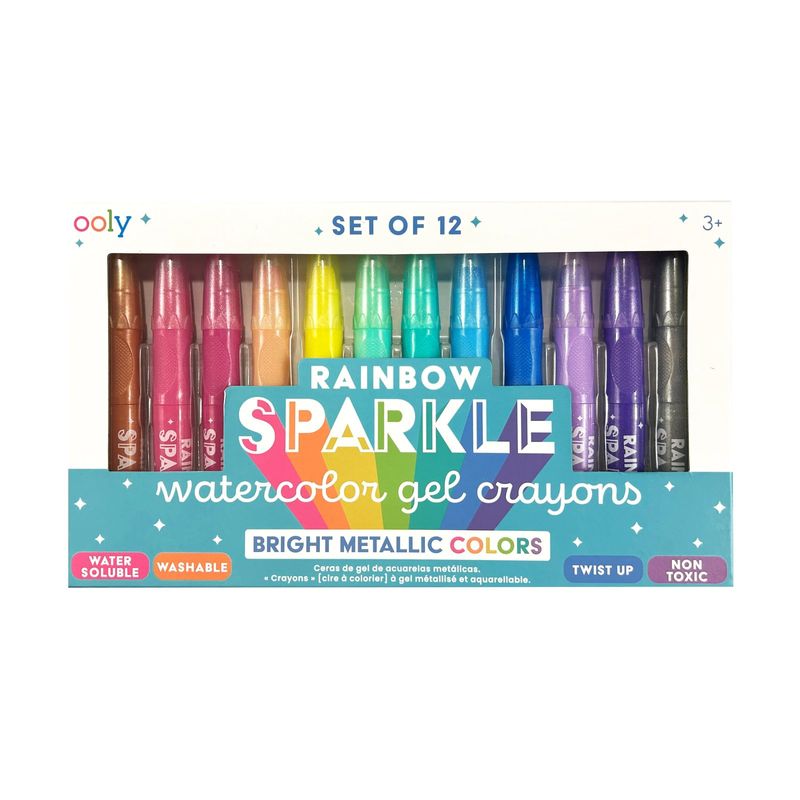 Rainbow Sparkle: Watercolor Gel Crayons - Set of 12