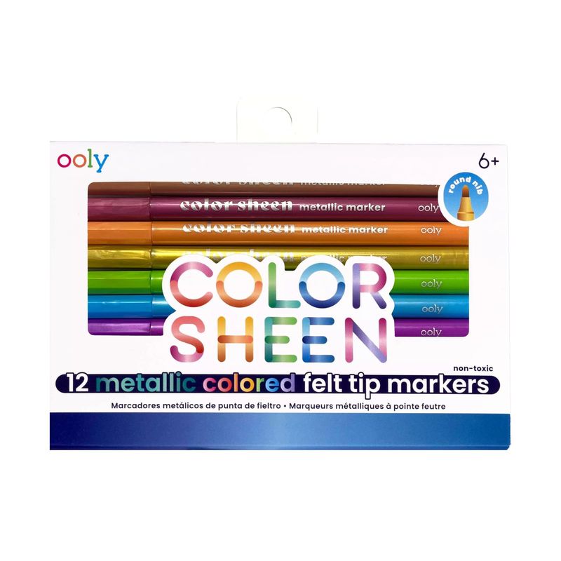 Color Sheen: Metallic Colored Felt Tip Markers - Set of 12