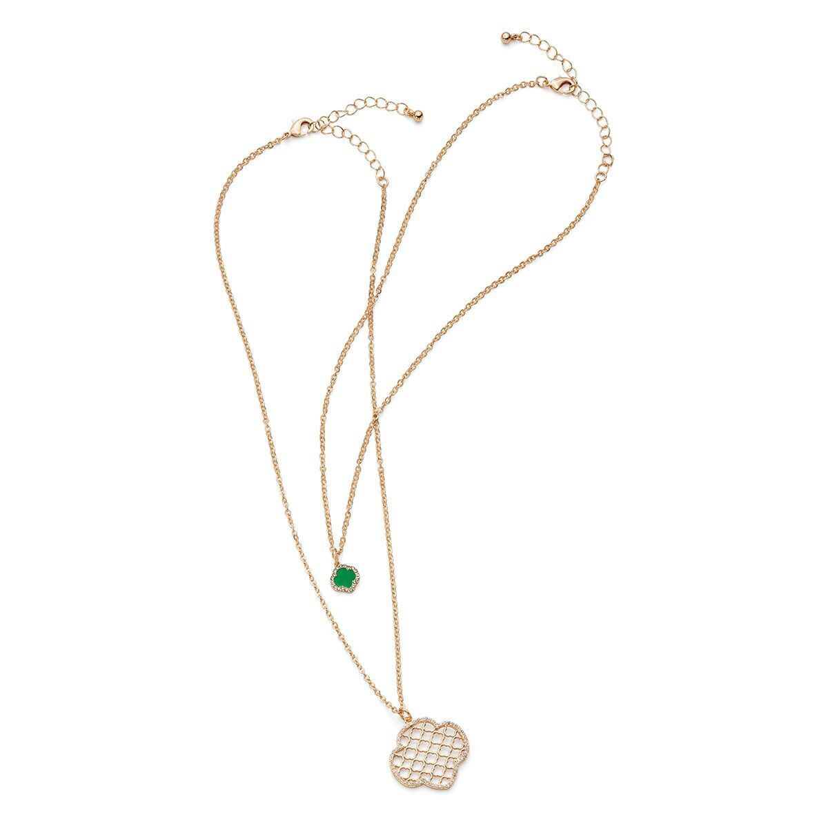 Pavé Edge Double Layer Necklace
