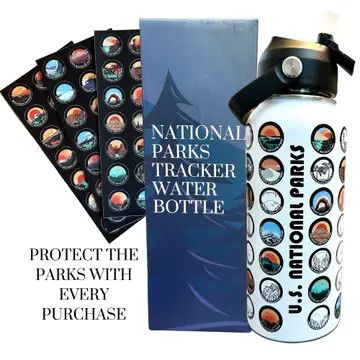 National Parks Tracker Water Bottle 32 oz