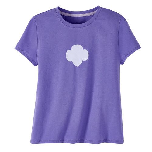 Girls Tonal Purple Trefoil TShirt, Size: SM
