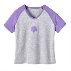 C/S/A  TREFOIL LOGO JERSEY V-NECK SS CLOUD