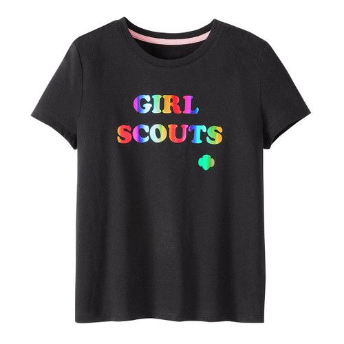 Girls Rainbow Foil Girl Scout TShirt, Size: MD