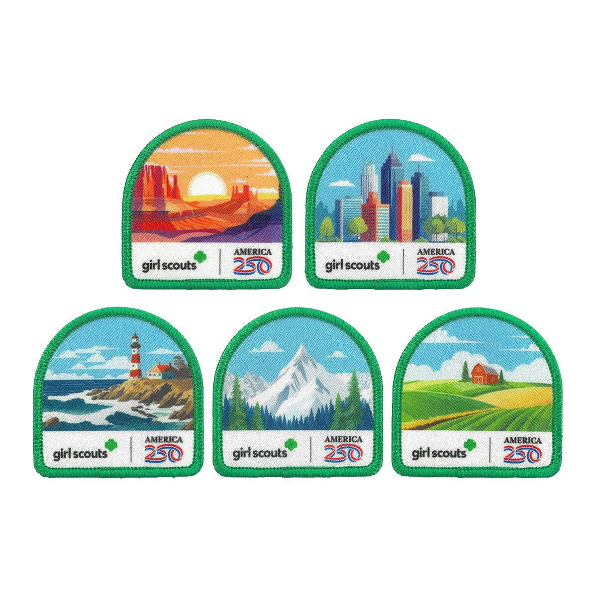 Girl Scouts America250 Sew-On-Patch Collection-Set of 5