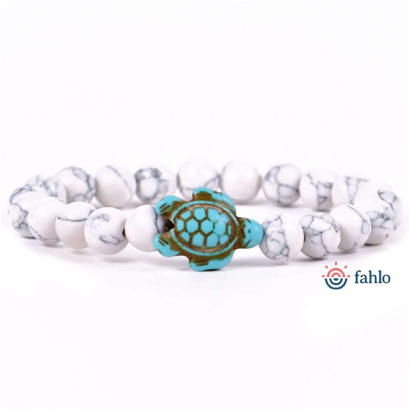 Sea Turtle White Howlite- Fahlo Bracelet