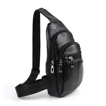 Black Leather Sling Bag