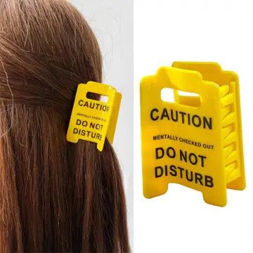 Caution Sign Claw Clip