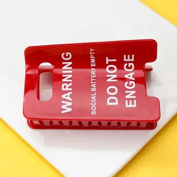 Caution Sign Claw Clip