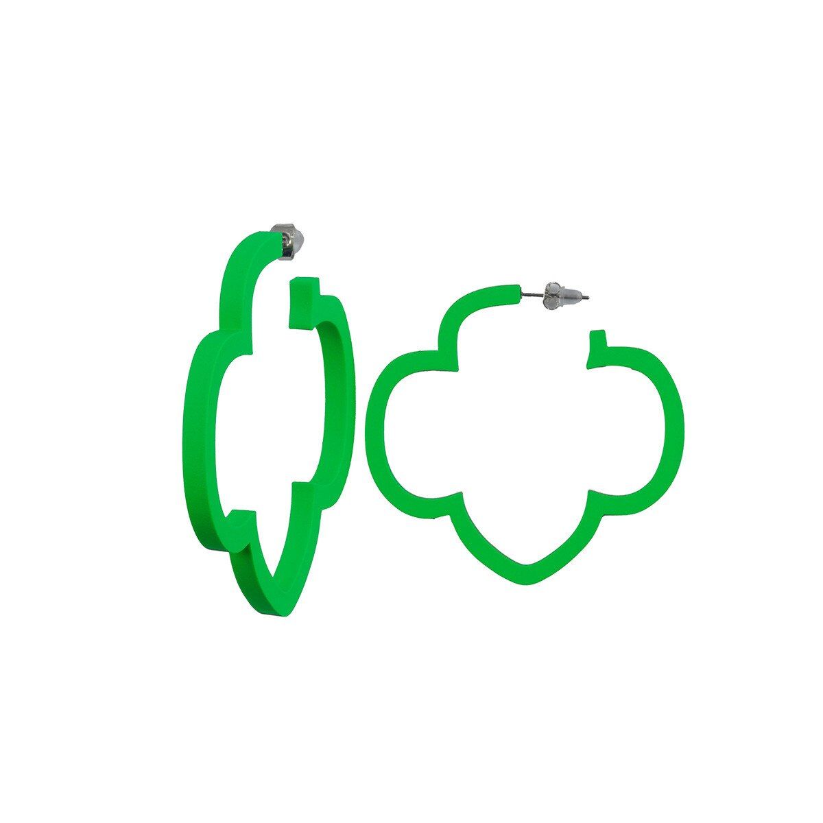 Trefoil Fun Finds Plastic Hoop Earrings