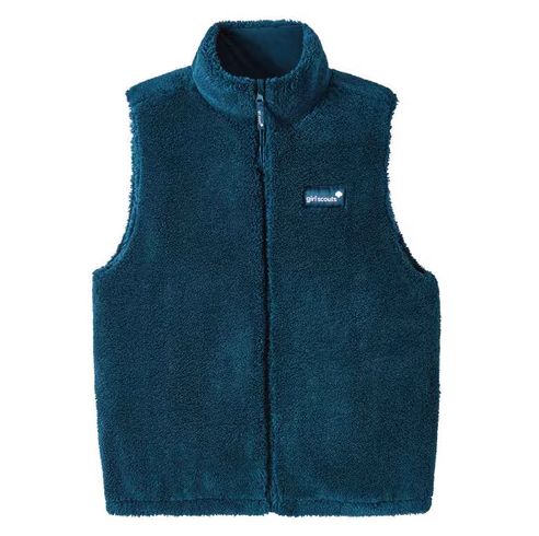 Quilted Trefoil Reversible Vest Navy - Adult