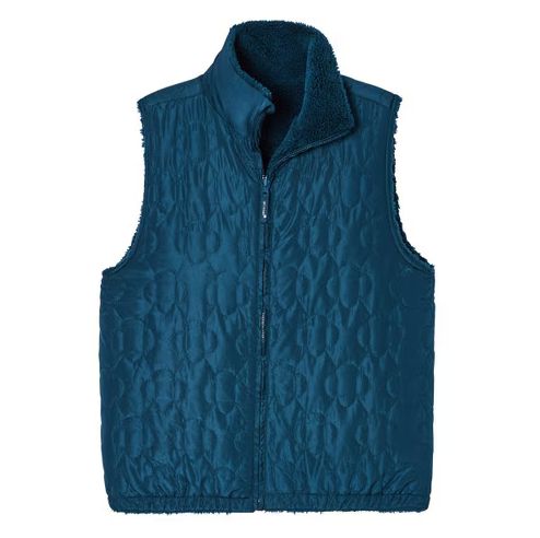 Quilted Trefoil Reversible Vest Navy - Adult