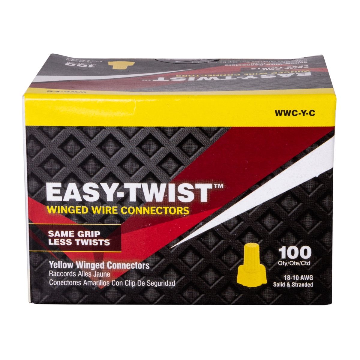 Yellow Winged Wire Connector with Quick-Grip Spring, 100 Carton