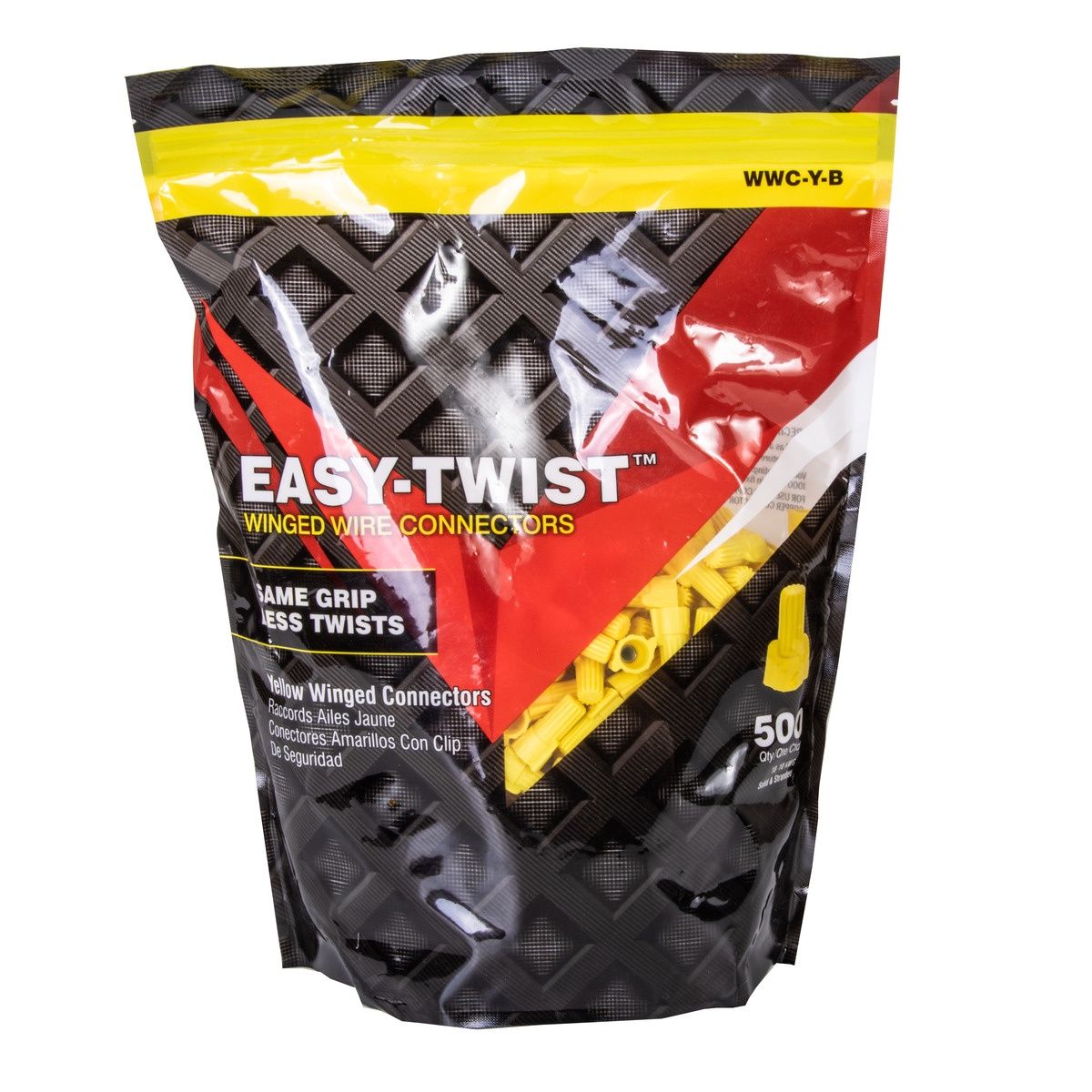 Yellow Winged Wire Connector with Quick-Grip Spring, 500 Bag
