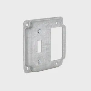 4SQ EXP COVER - 1 TOGGLE / 1 GFCI. - 814C