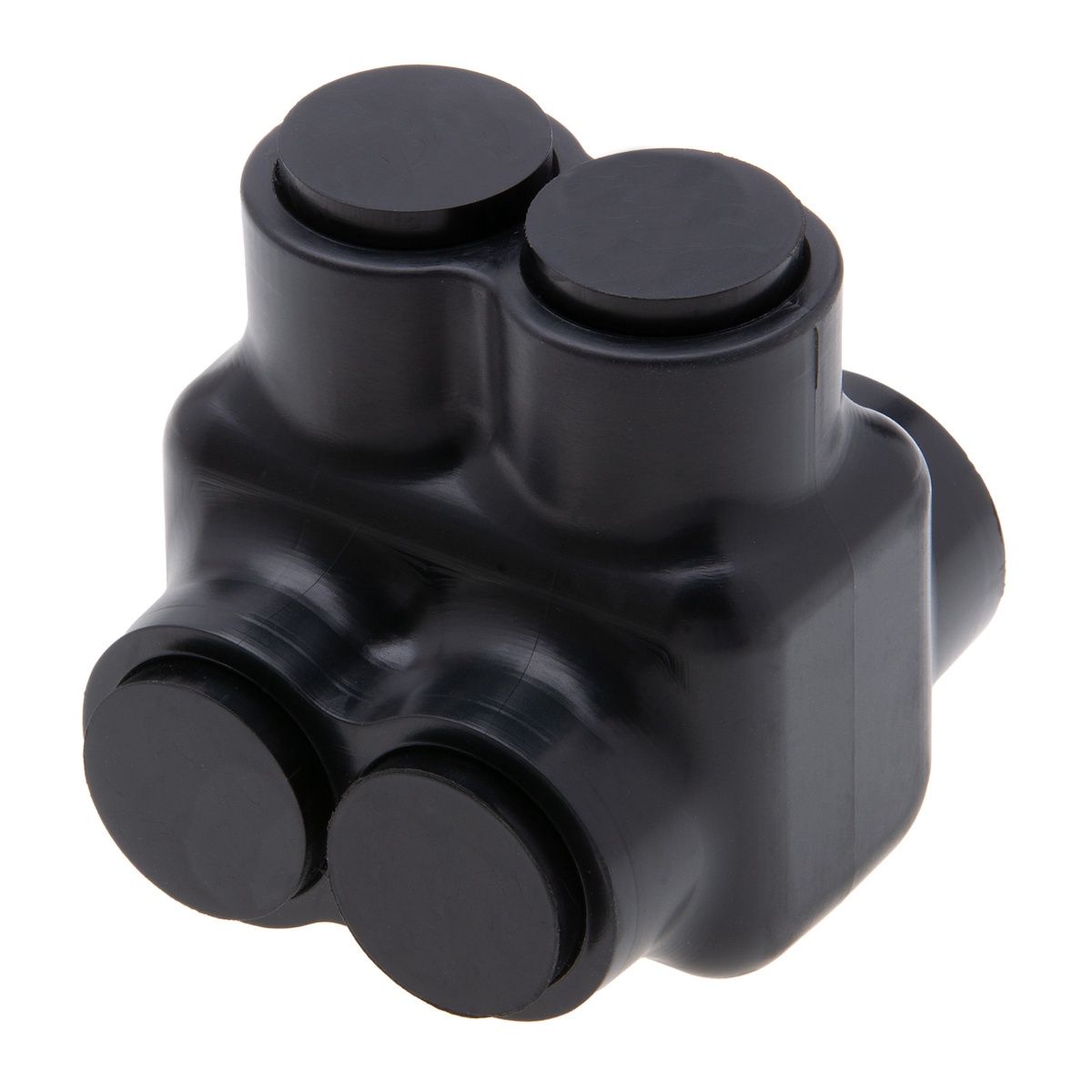 2-PORT BLACK MULTI-TAP PRE-INSULATED CONNECTOR, 1/0-6 AWG