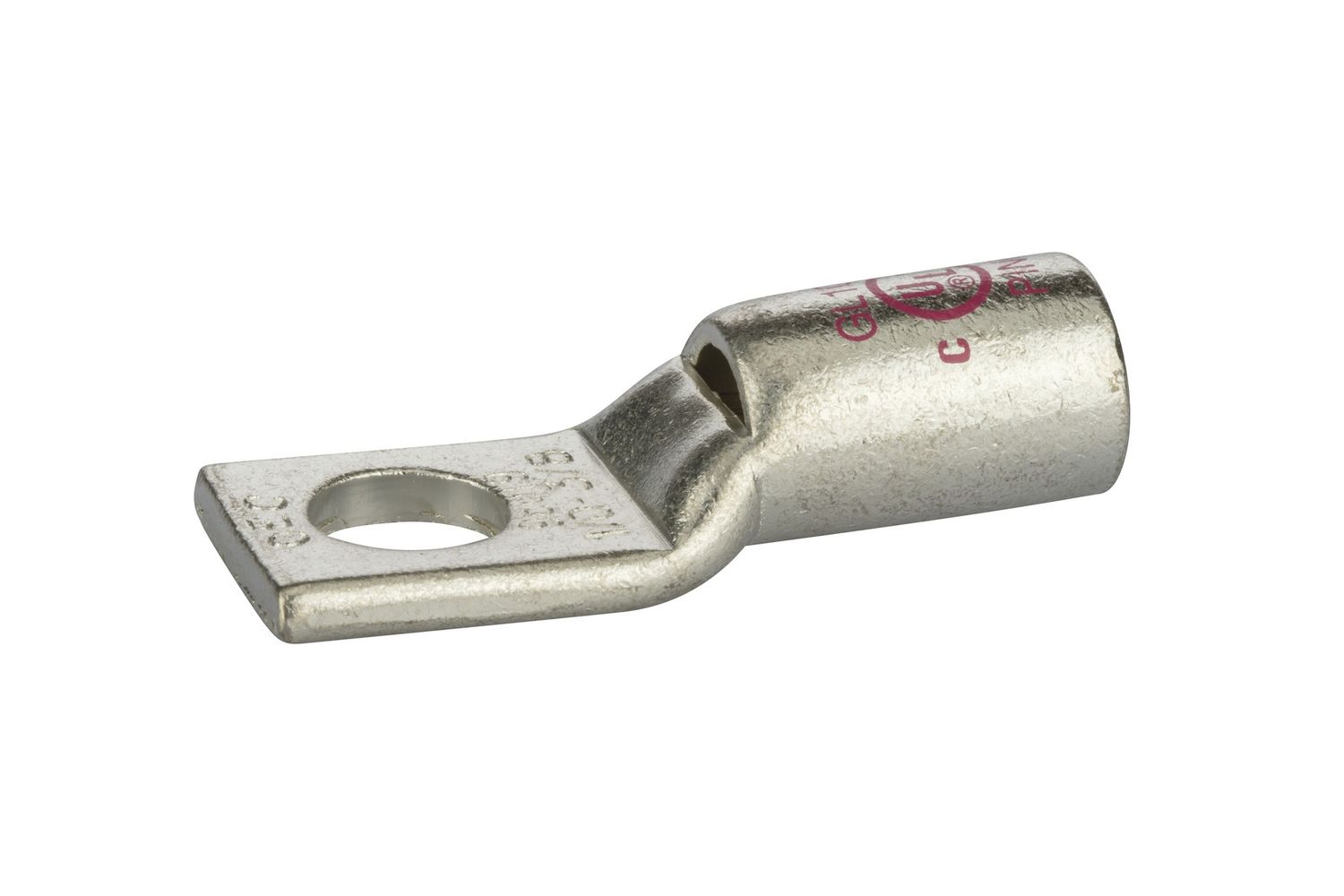 1/0 AWG 3/8'' 1-Hole Copper Short Lug - Pink. GL1038