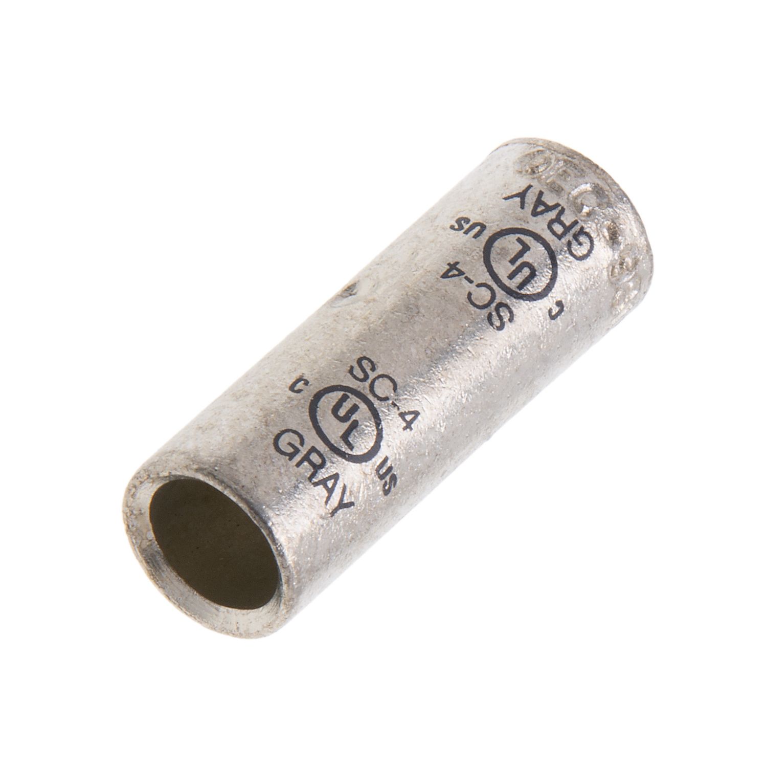 4 AWG Copper Short Barrel Splice - Gray. SC-4