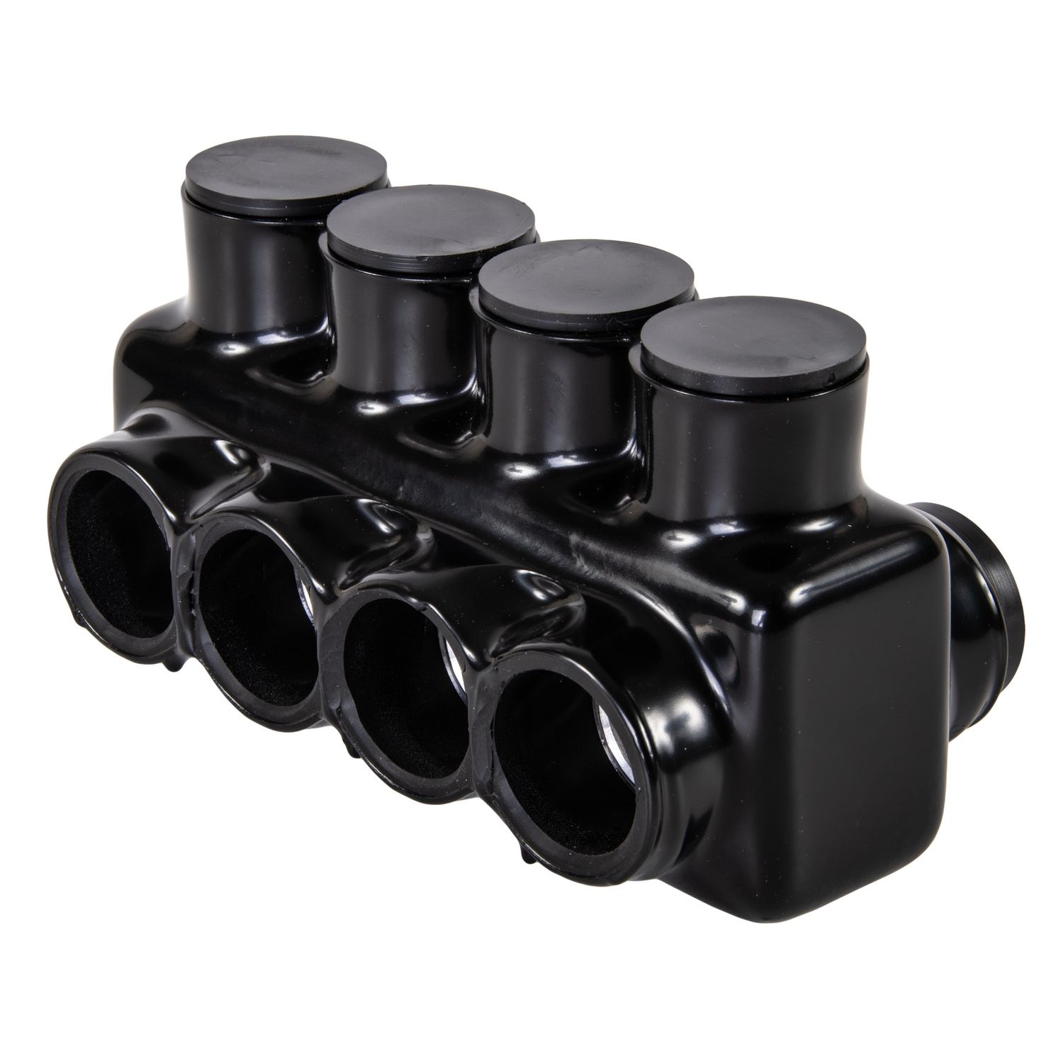 4-Port Black Multi-Tap Pre-Insulated Connector, 250 MCM - 6 AWG