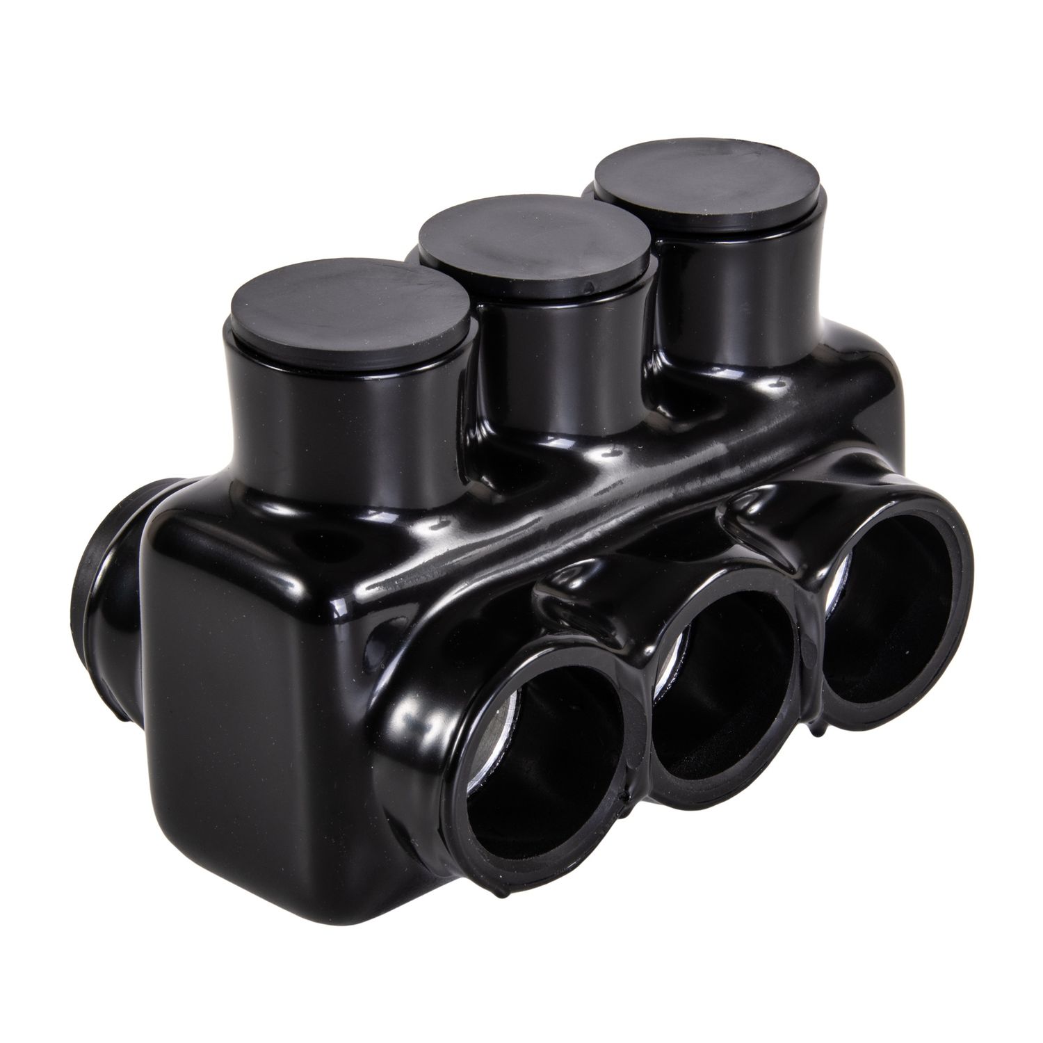 3-Port Black Multi-Tap Pre-Insulated Connector, 350 MCM - 10 AWG