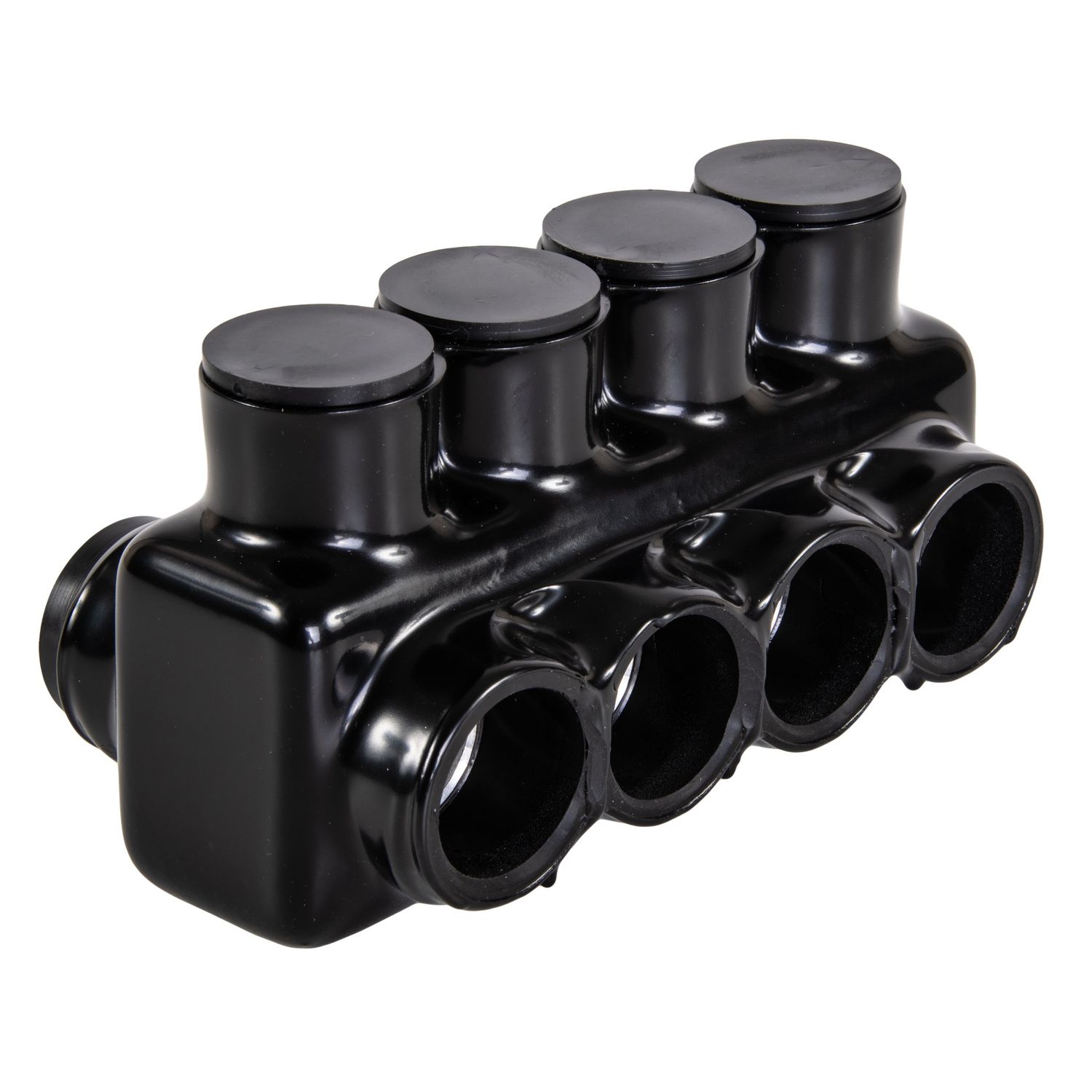 4-Port Black Multi-Tap Pre-Insulated Connector, 350 MCM - 10 AWG