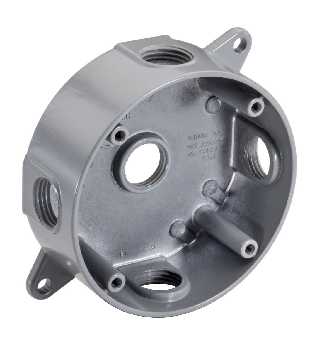4" ROUND WEATHERPROOF BOX W/ 5 1/2" HOLES - WRB1550