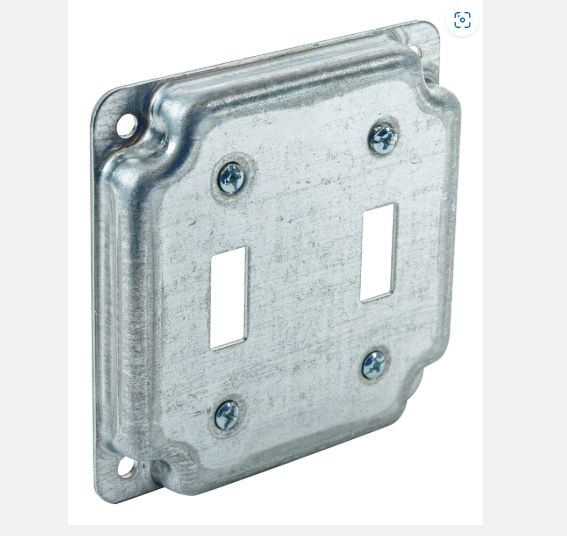 4 SQR INDUSTRIAL 2 TOGGLE COVER 1/2" RAISED - G1936